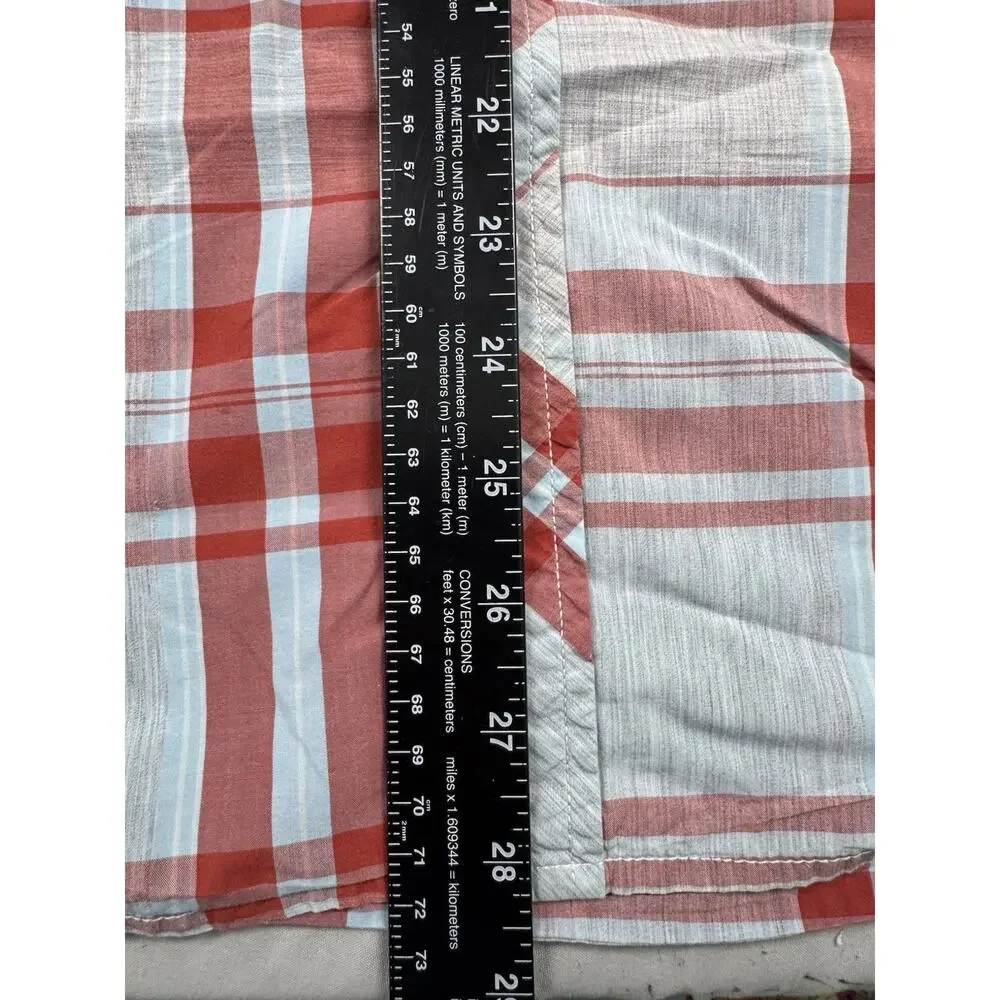 The North Face Plaid Button Front Shirt Mens Medium Red Blue Casual